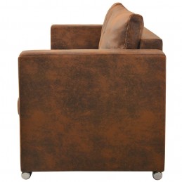 Acquista Divano a 3 Posti 191x73x82 cm in Pelle Scamosciata Artificiale con riferimento GHV-244703 della ditta 
