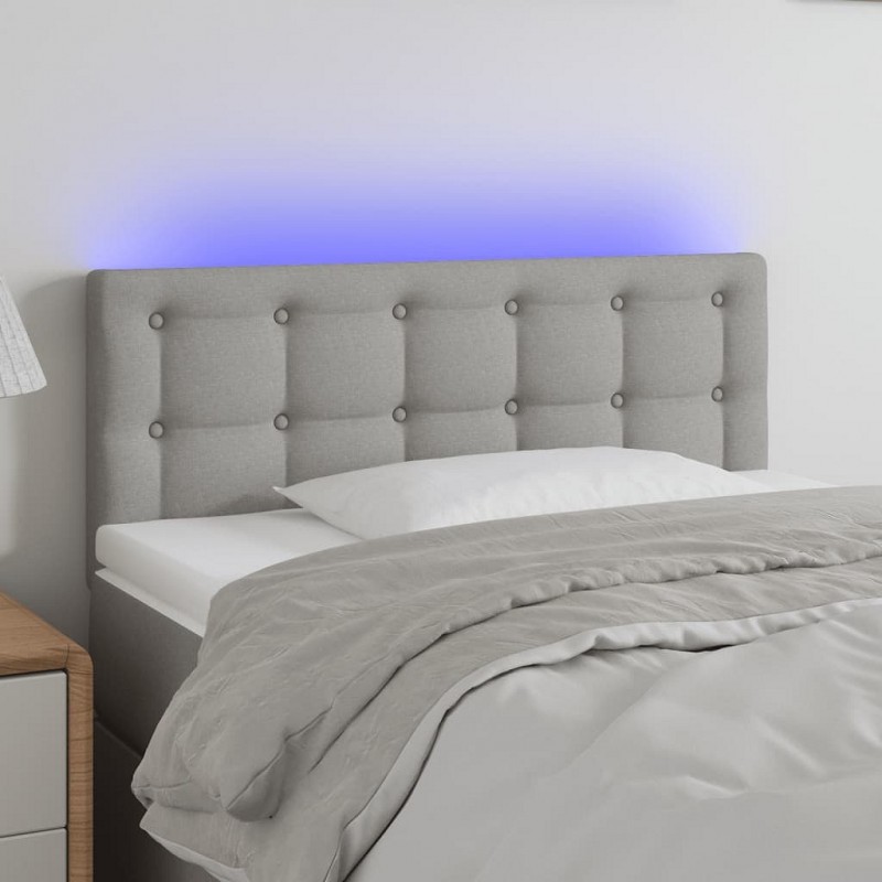 Acquista Testiera Grigio Chiaro a LED 80x5x78/88 cm in Tessuto con riferimento GHV-3122020 della ditta 