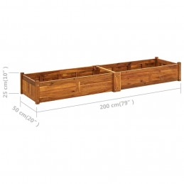 Acquista Letto Rialzato da Giardino in Legno di Acacia 200x50x25 cm con riferimento GHV-42568 della ditta 