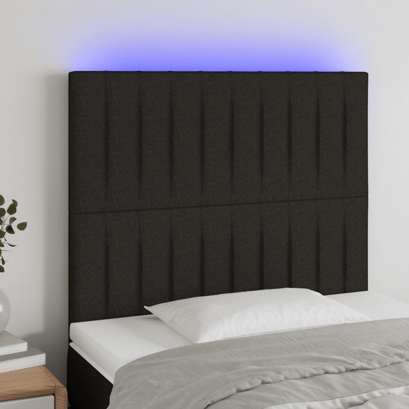 Acquista Testiera a LED Nera 100x5x118/128 cm in Tessuto con riferimento GHV-3122654 della ditta 