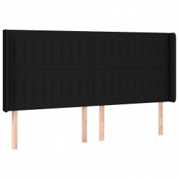 Acquista Testiera ad Orecchio Nera 203x16x118/128 cm in Tessuto con riferimento GHV-3119842 della ditta 