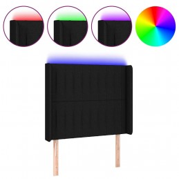 Acquista Testiera a LED Nera 103x16x118/128 cm in Tessuto con riferimento GHV-3124278 della ditta 