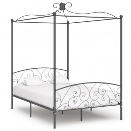 Acquista Letto a Baldacchino Grigio in Metallo 140x200 cm con riferimento GHV-284483 della ditta 