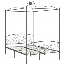 Acquista Letto a Baldacchino Grigio in Metallo 140x200 cm con riferimento GHV-284483 della ditta 