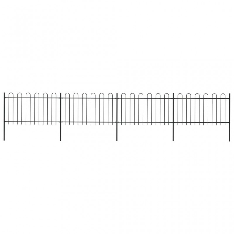 Acquista Recinzione da Giardino con Punta Tonda in Acciaio 6,8x1 m Nera con riferimento GHV-277659 della ditta 