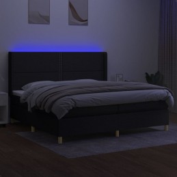 Acquista Letto a Molle Materasso e LED Nero 200x200cm in Tessuto con riferimento GHV-3138823 della ditta 