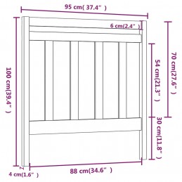 Acquista Testiera per Letto Miele 95x4x100 cm in Legno Massello di Pino con riferimento GHV-822245 della ditta 