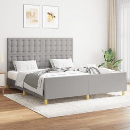 Acquista Giroletto con Testiera Grigio Chiaro 160x200 cm in Tessuto con riferimento GHV-3125389 della ditta 