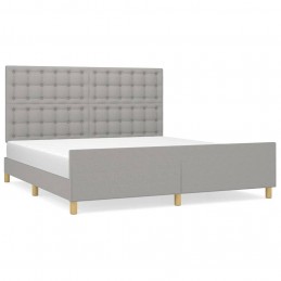 Acquista Giroletto con Testiera Grigio Chiaro 160x200 cm in Tessuto con riferimento GHV-3125389 della ditta 