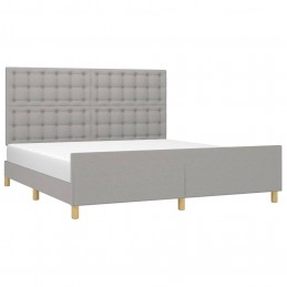 Acquista Giroletto con Testiera Grigio Chiaro 160x200 cm in Tessuto con riferimento GHV-3125389 della ditta 