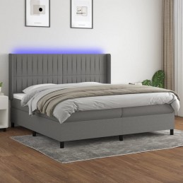 Acquista Letto a Molle Materasso e LED Grigio Scuro 200x200cm in Tessuto con riferimento GHV-3138502 della ditta 