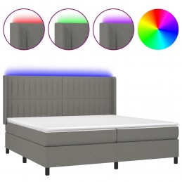 Acquista Letto a Molle Materasso e LED Grigio Scuro 200x200cm in Tessuto con riferimento GHV-3138502 della ditta 