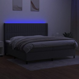 Acquista Letto a Molle Materasso e LED Grigio Scuro 200x200cm in Tessuto con riferimento GHV-3138502 della ditta 