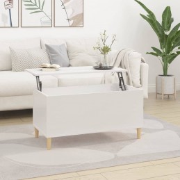 Acquista Tavolino Salotto Bianco Lucido 90x44,5x45 cm Legno Multistrato con riferimento GHV-819582 della ditta 