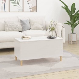 Acquista Tavolino Salotto Bianco Lucido 90x44,5x45 cm Legno Multistrato con riferimento GHV-819582 della ditta 