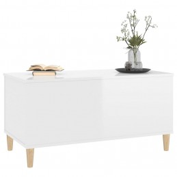 Acquista Tavolino Salotto Bianco Lucido 90x44,5x45 cm Legno Multistrato con riferimento GHV-819582 della ditta 