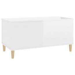 Acquista Tavolino Salotto Bianco Lucido 90x44,5x45 cm Legno Multistrato con riferimento GHV-819582 della ditta 