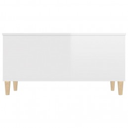 Acquista Tavolino Salotto Bianco Lucido 90x44,5x45 cm Legno Multistrato con riferimento GHV-819582 della ditta 