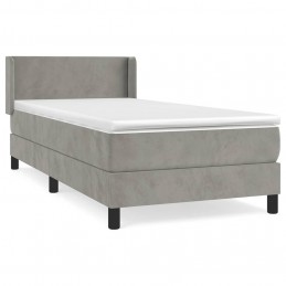 Acquista Giroletto a Molle con Materasso Grigio Chiaro 80x200 cm Velluto con riferimento GHV-3130805 della ditta 