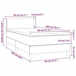Acquista Giroletto a Molle con Materasso Grigio Chiaro 80x200 cm Velluto con riferimento GHV-3130805 della ditta 
