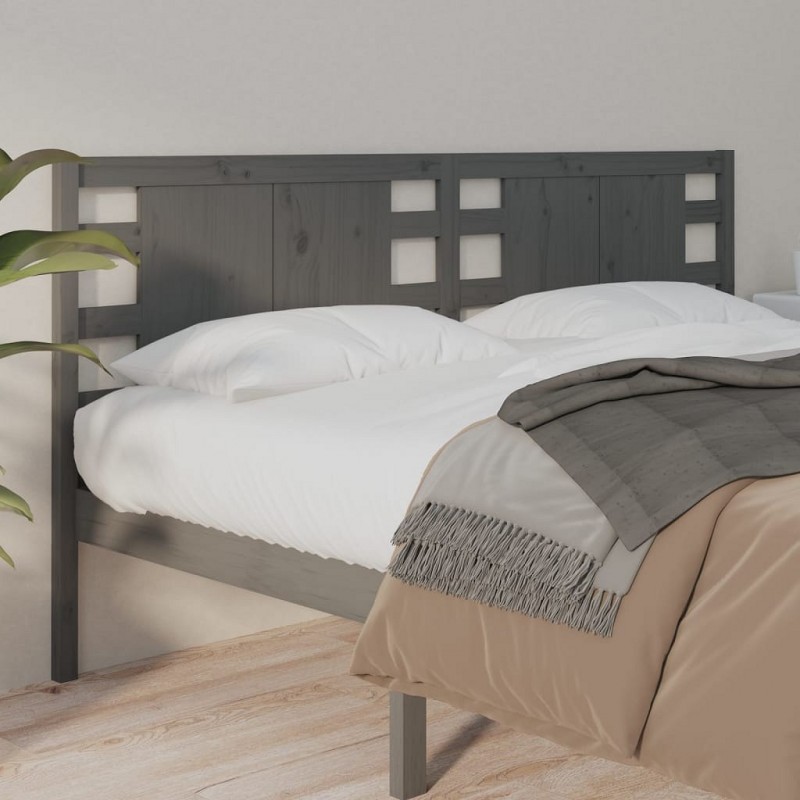 Acquista Testiera per Letto Grigia 126x4x100cm in Legno Massello di Pino con riferimento GHV-818762 della ditta 