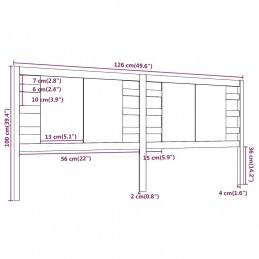 Acquista Testiera per Letto Grigia 126x4x100cm in Legno Massello di Pino con riferimento GHV-818762 della ditta 