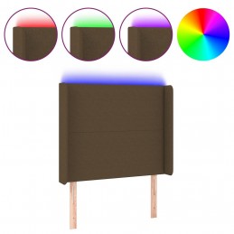 Acquista Testiera a LED Marrone Scuro 103x16x118/128 cm in Tessuto con riferimento GHV-3123761 della ditta 