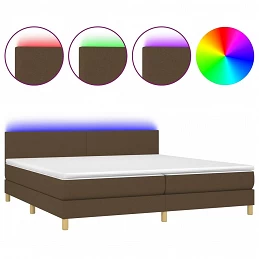 Acquista Letto a Molle Materasso e LED Marronescuro 200x200cm in Tessuto con riferimento GHV-3133584 della ditta 