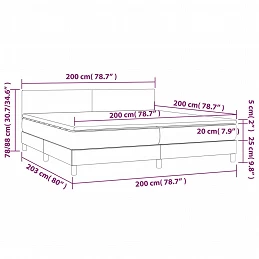 Acquista Letto a Molle Materasso e LED Marronescuro 200x200cm in Tessuto con riferimento GHV-3133584 della ditta 