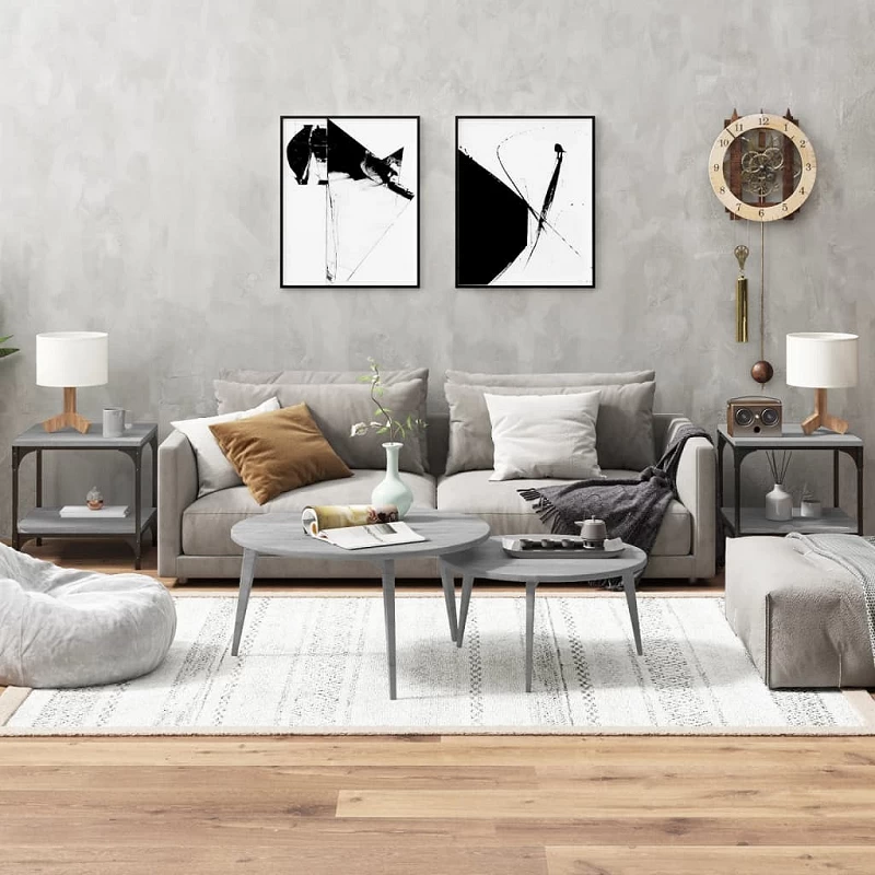 Acquista Tavolini 2pz grigio sonoma 40x40x40 cm in Legno Multistrato con riferimento GHV-819384 della ditta 