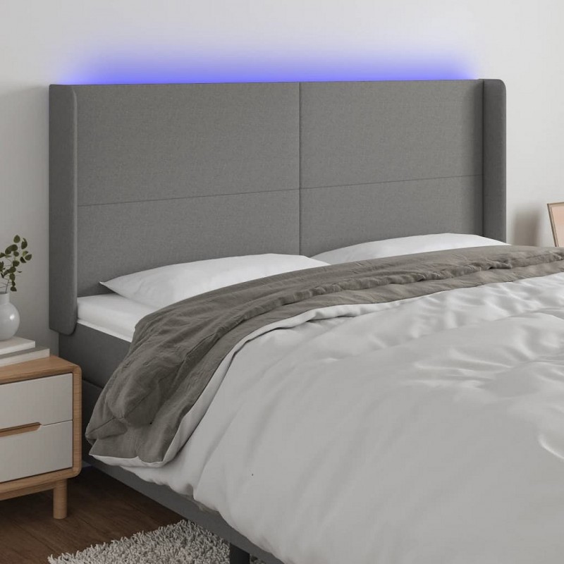 Acquista Testiera a LED GrigioScuro 203x16x118/128cm in Tessuto con riferimento GHV-3123791 della ditta 