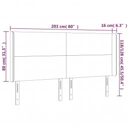 Acquista Testiera a LED GrigioScuro 203x16x118/128cm in Tessuto con riferimento GHV-3123791 della ditta 