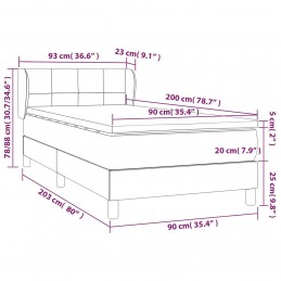 Acquista Giroletto a Molle con Materasso Grigio Chiaro 90x200 cm Tessuto con riferimento GHV-3126773 della ditta 