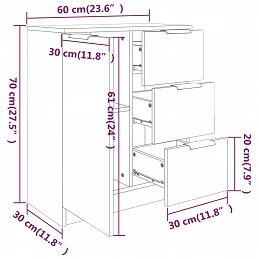 Acquista Credenze 2 pz Bianche 60x30x70 cm in Legno Multistrato con riferimento GHV-3115788 della ditta 