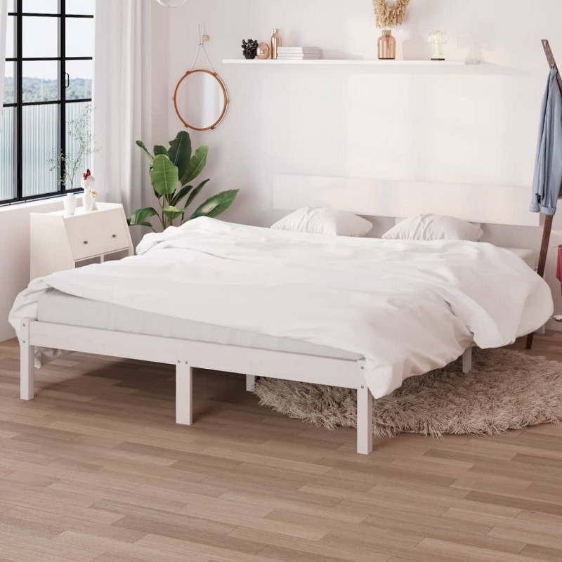 Acquista Giroletto Bianco in Legno Massello di Pino 135x190 cm UK Double con riferimento GHV-810123 della ditta 