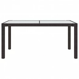 Acquista Tavolo Giardino 150x90x75cm Vetro Temperato Polyrattan Marrone con riferimento GHV-316704 della ditta 