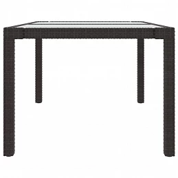 Acquista Tavolo Giardino 150x90x75cm Vetro Temperato Polyrattan Marrone con riferimento GHV-316704 della ditta 