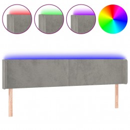Acquista Testiera a LED Grigio Chiaro 183x16x78/88 cm in Velluto con riferimento GHV-3123016 della ditta 