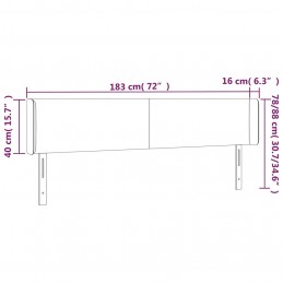 Acquista Testiera a LED Grigio Chiaro 183x16x78/88 cm in Velluto con riferimento GHV-3123016 della ditta 