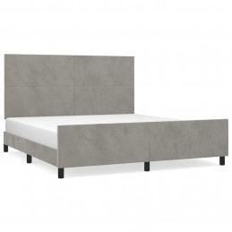 Acquista Giroletto con Testiera Grigio Chiaro 180x200 cm in Velluto con riferimento GHV-3125647 della ditta 