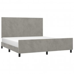 Acquista Giroletto con Testiera Grigio Chiaro 180x200 cm in Velluto con riferimento GHV-3125647 della ditta 