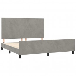 Acquista Giroletto con Testiera Grigio Chiaro 180x200 cm in Velluto con riferimento GHV-3125647 della ditta 