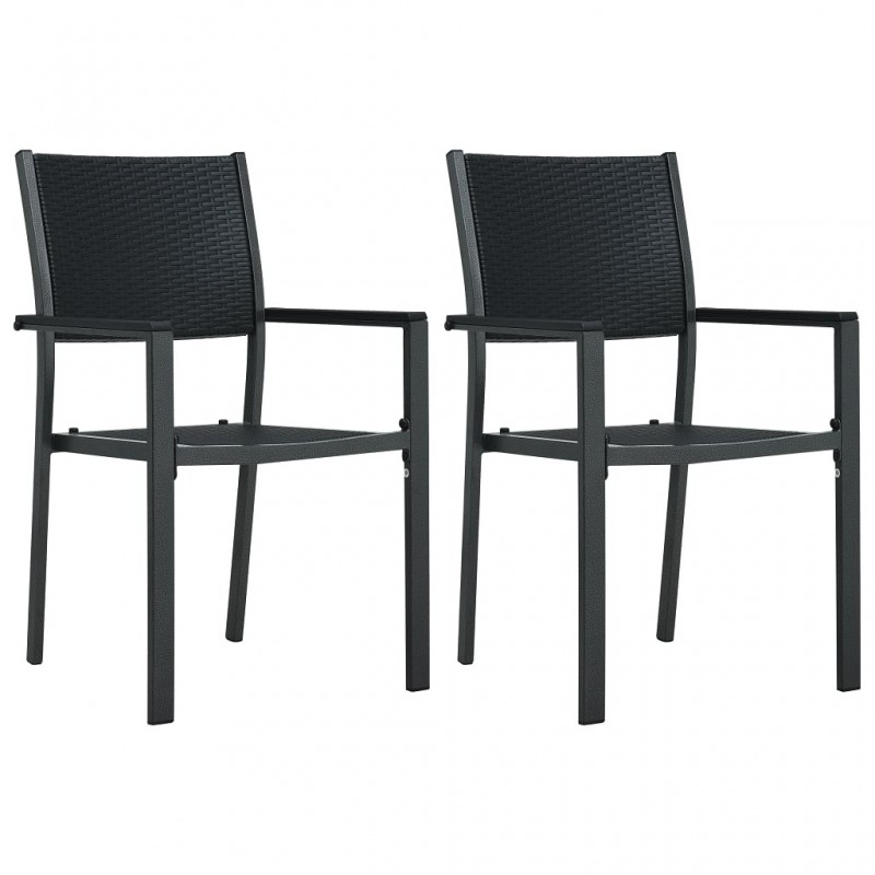 Acquista Sedie da Giardino 2 pz Nere in Plastica Stile Rattan con riferimento GHV-47889 della ditta 