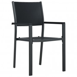 Acquista Sedie da Giardino 2 pz Nere in Plastica Stile Rattan con riferimento GHV-47889 della ditta 