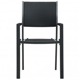 Acquista Sedie da Giardino 2 pz Nere in Plastica Stile Rattan con riferimento GHV-47889 della ditta 