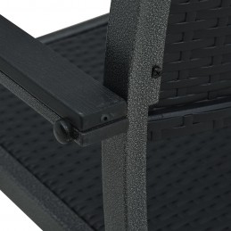 Acquista Sedie da Giardino 2 pz Nere in Plastica Stile Rattan con riferimento GHV-47889 della ditta 