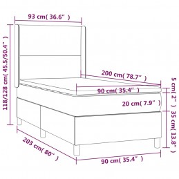 Acquista Giroletto Molle con Materasso e LED Bianco 90x200 cm Similpelle con riferimento GHV-3139242 della ditta 