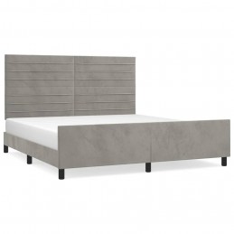 Acquista Giroletto con Testiera Grigio Chiaro 180x200 cm in Velluto con riferimento GHV-3125830 della ditta 