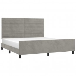 Acquista Giroletto con Testiera Grigio Chiaro 180x200 cm in Velluto con riferimento GHV-3125830 della ditta 