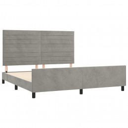 Acquista Giroletto con Testiera Grigio Chiaro 180x200 cm in Velluto con riferimento GHV-3125830 della ditta 